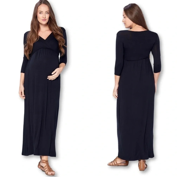 Luckswan black maternity maxi dress size medium - Picture 1 of 4
